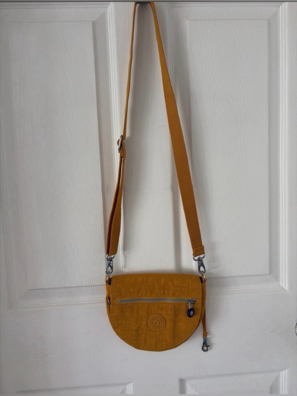 Kipling Mustard Crossbody Bag with Adjustable Strap